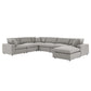 Modway Commix Down Filled Overstuffed Boucle 7-Piece Sectional Sofa FredCo