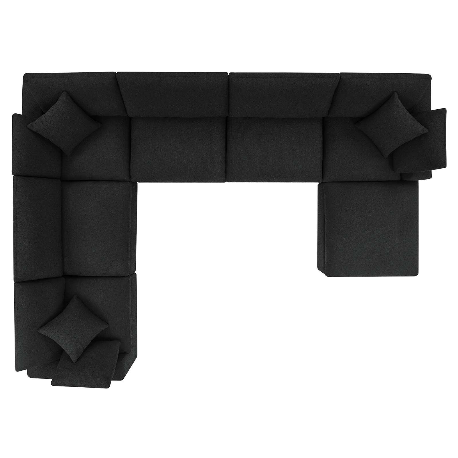 Modway Commix Down Filled Overstuffed Boucle 7-Piece Sectional Sofa FredCo