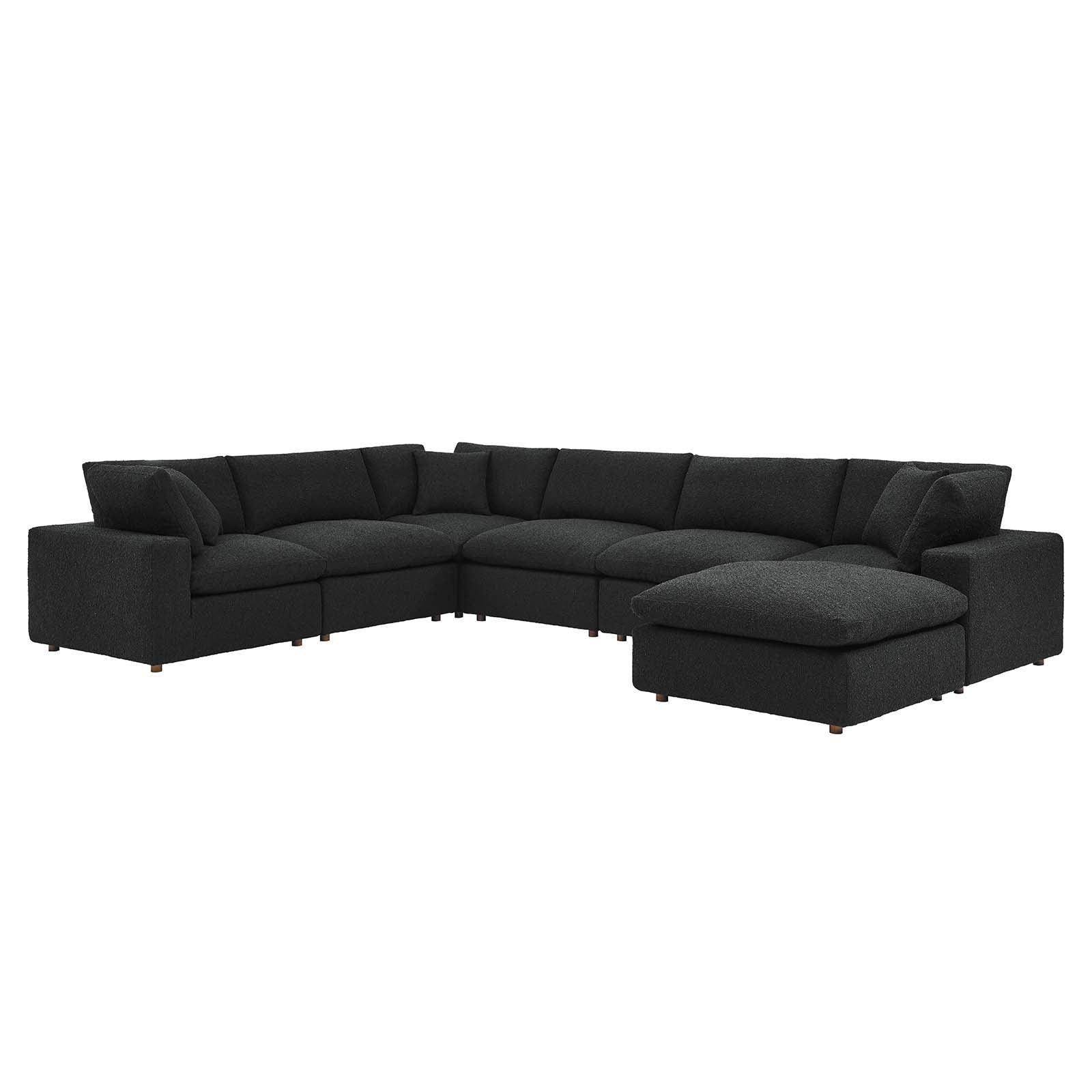 Modway Commix Down Filled Overstuffed Boucle 7-Piece Sectional Sofa FredCo