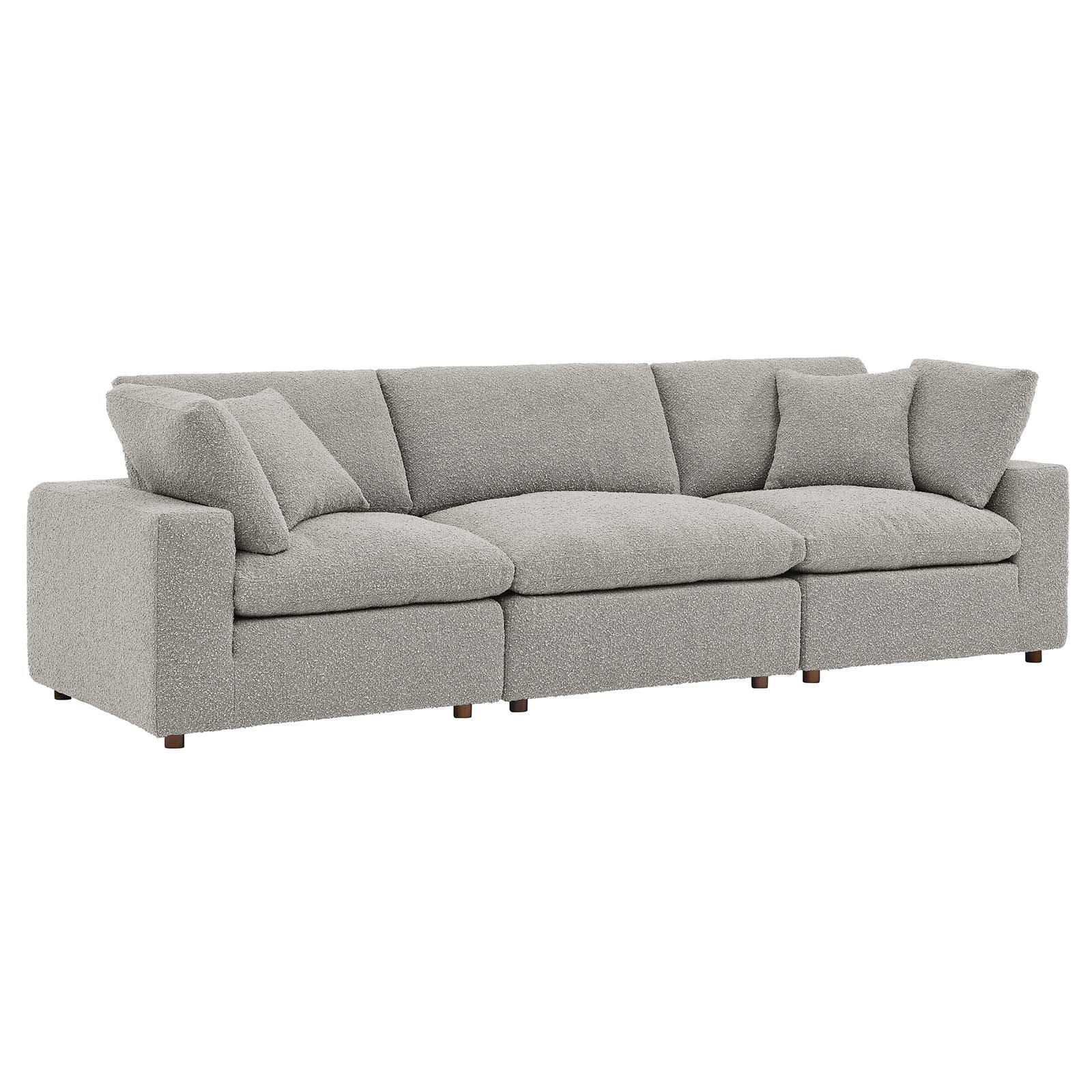 Modway Commix Down Filled Overstuffed Boucle Fabric 3-Seater Sofa FredCo
