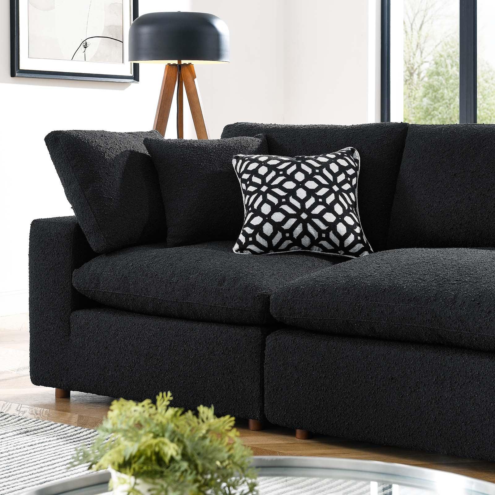 Modway Commix Down Filled Overstuffed Boucle Fabric 4-Seater Sofa FredCo