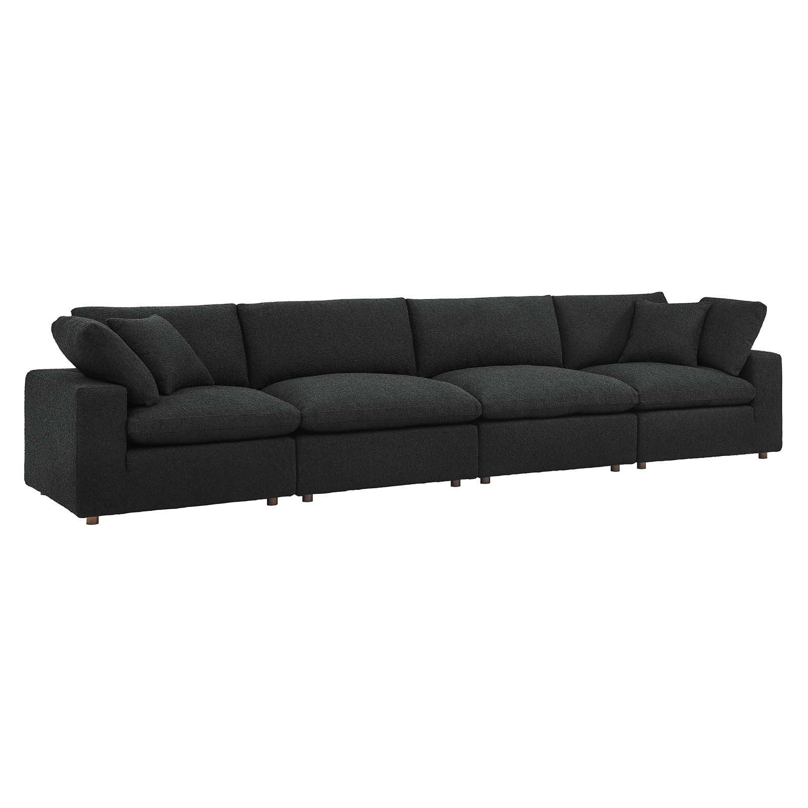 Modway Commix Down Filled Overstuffed Boucle Fabric 4-Seater Sofa FredCo