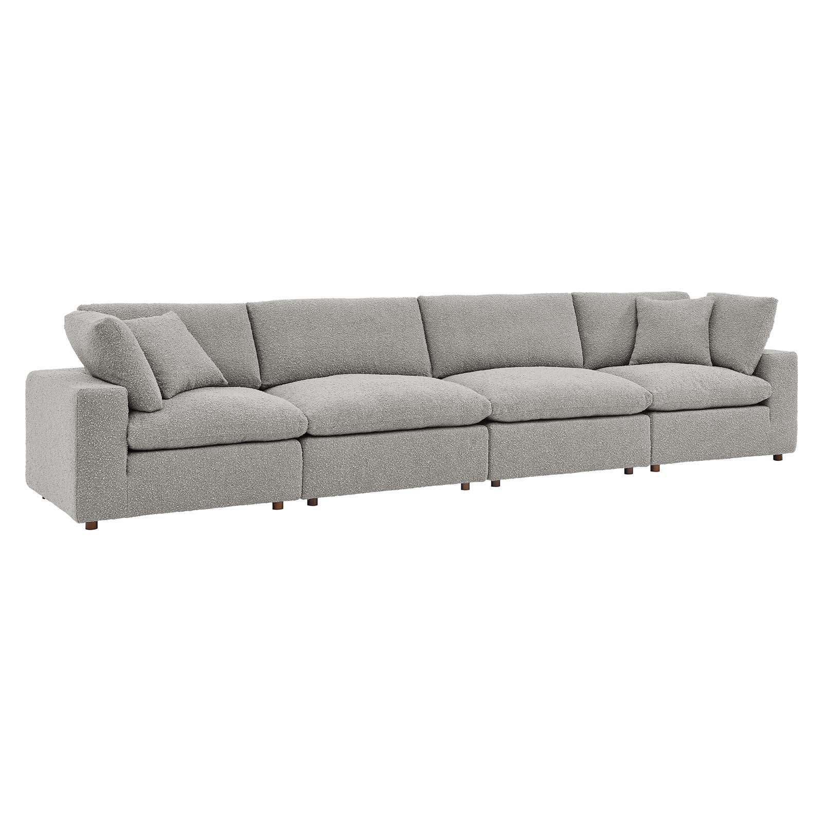 Modway Commix Down Filled Overstuffed Boucle Fabric 4-Seater Sofa FredCo
