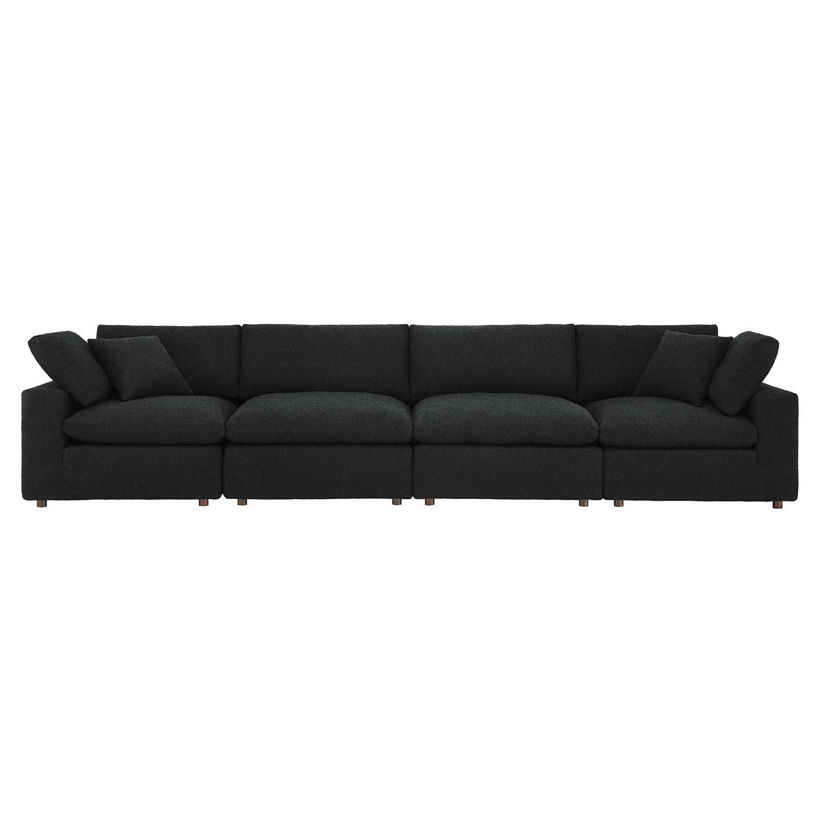 Modway Commix Down Filled Overstuffed Boucle Fabric 4-Seater Sofa FredCo