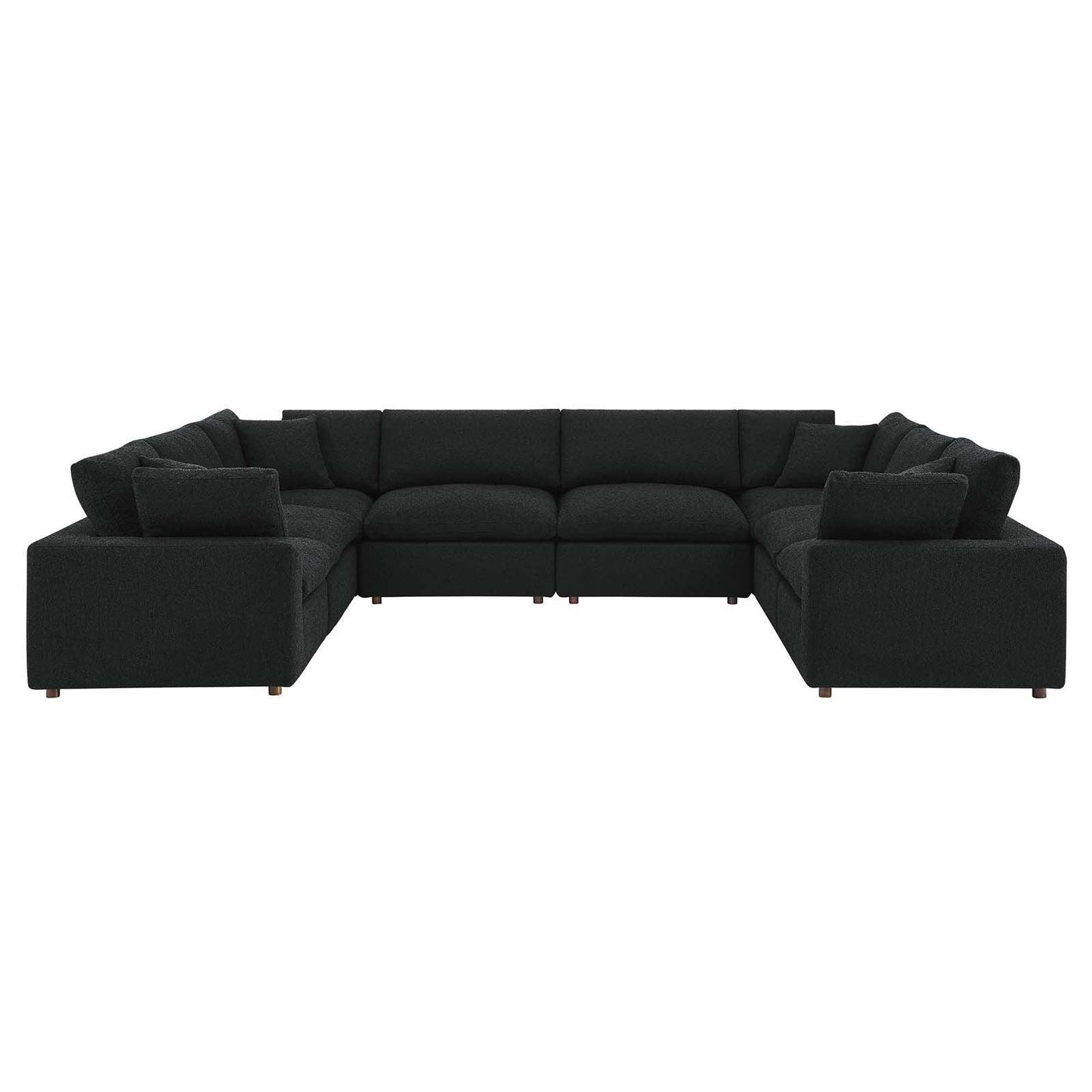 Modway Commix Down Filled Overstuffed Boucle Fabric 8-Piece Sectional Sofa FredCo