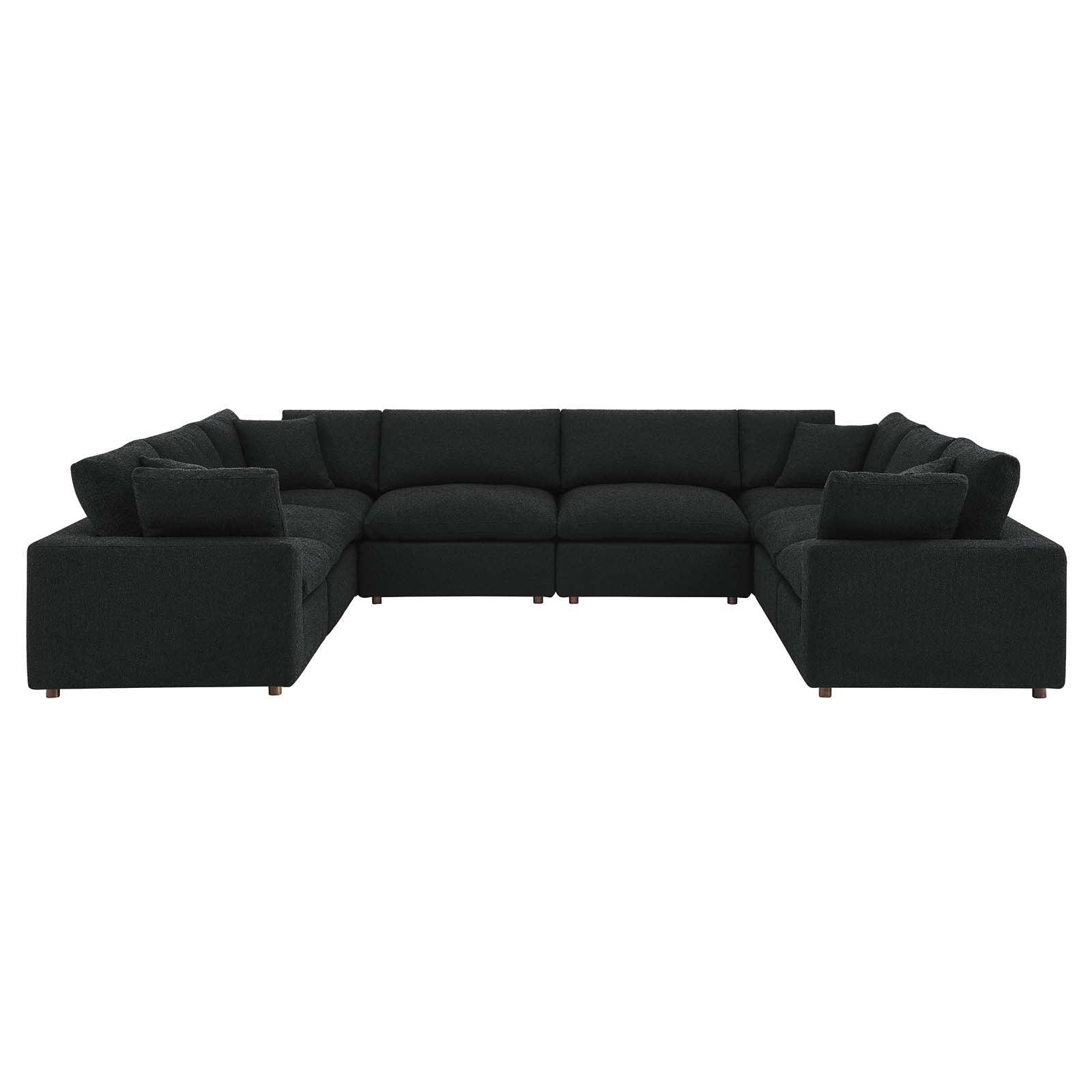 Modway Commix Down Filled Overstuffed Boucle Fabric 8-Piece Sectional Sofa FredCo