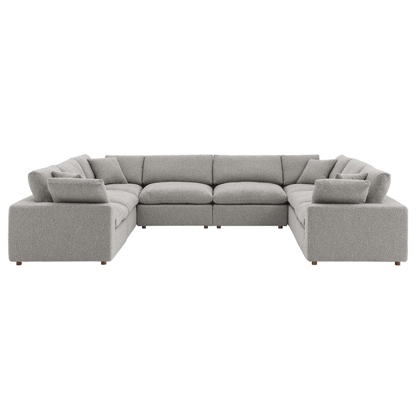 Modway Commix Down Filled Overstuffed Boucle Fabric 8-Piece Sectional Sofa FredCo
