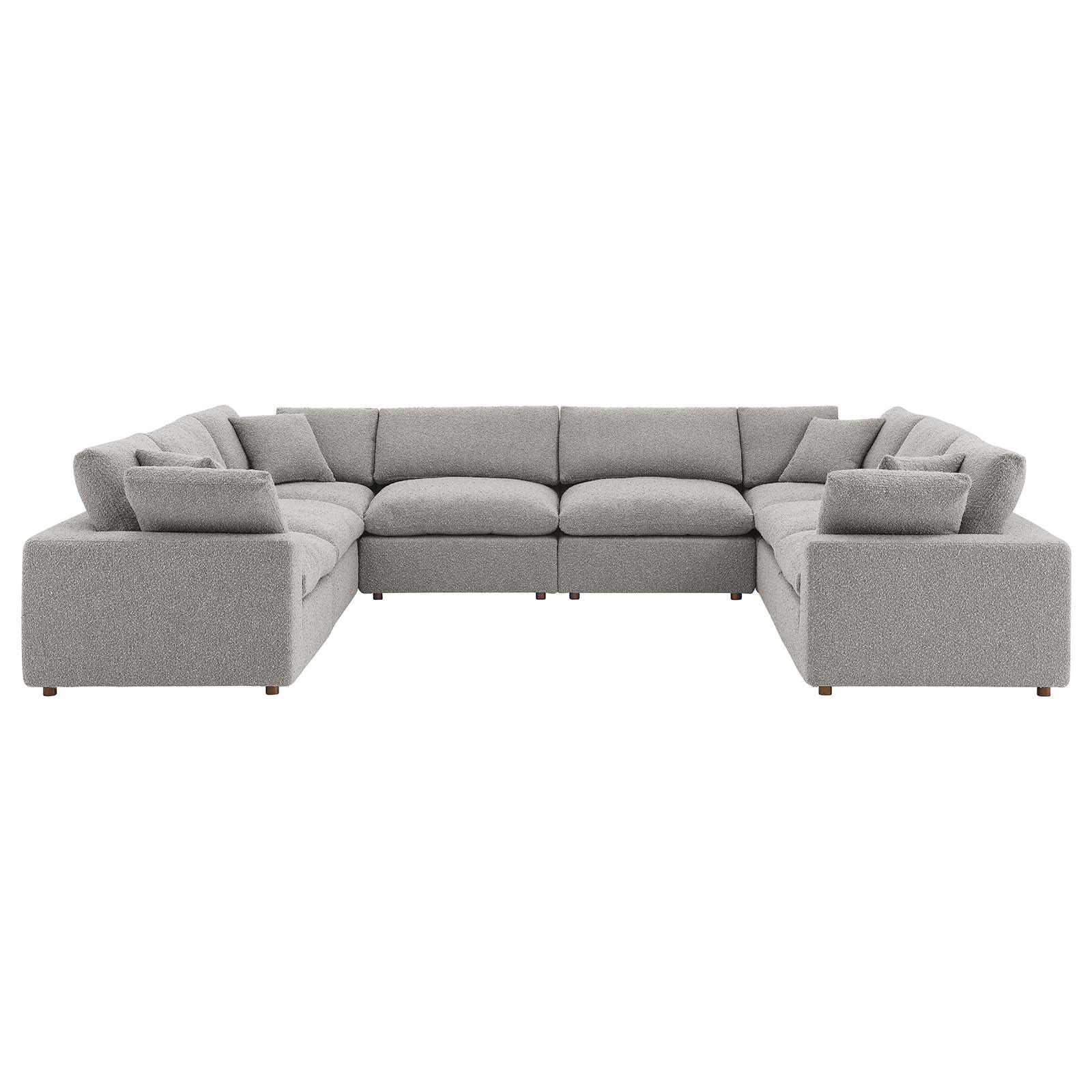 Modway Commix Down Filled Overstuffed Boucle Fabric 8-Piece Sectional Sofa FredCo