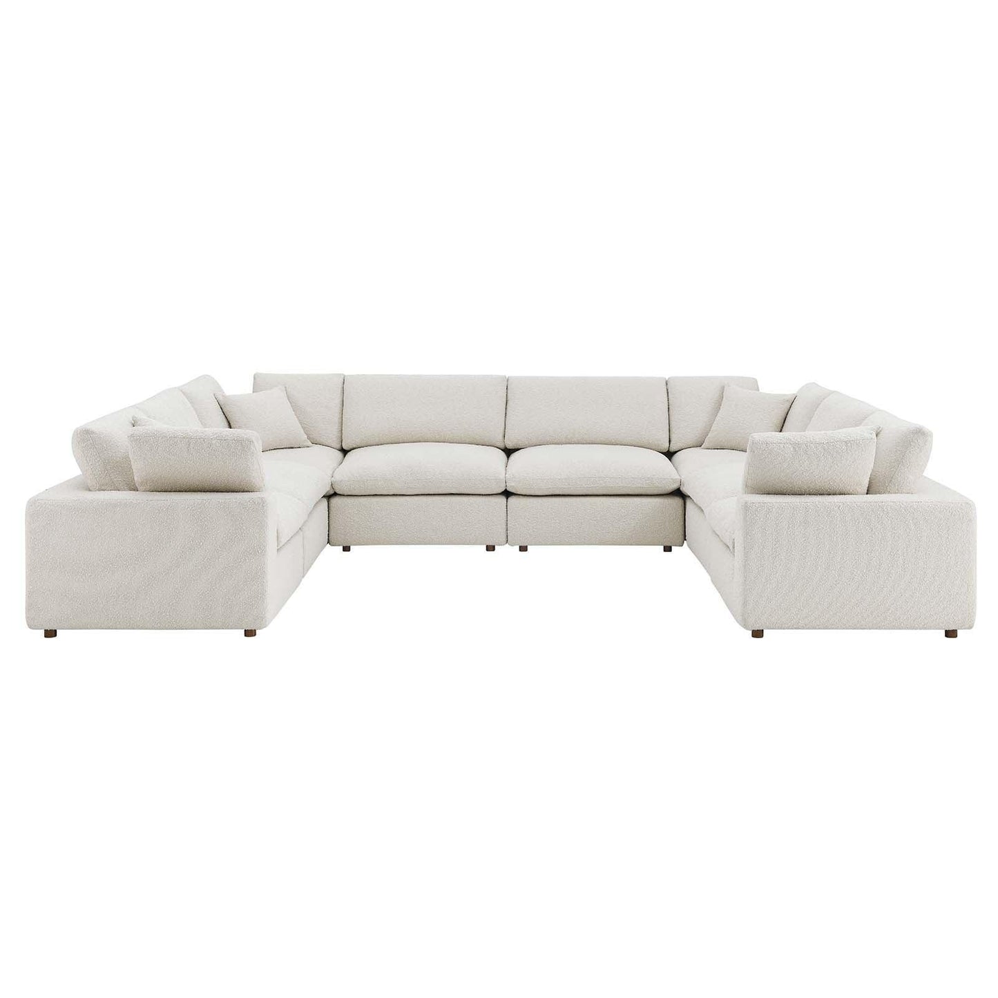 Modway Commix Down Filled Overstuffed Boucle Fabric 8-Piece Sectional Sofa FredCo
