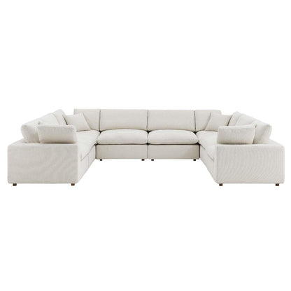 Modway Commix Down Filled Overstuffed Boucle Fabric 8-Piece Sectional Sofa FredCo