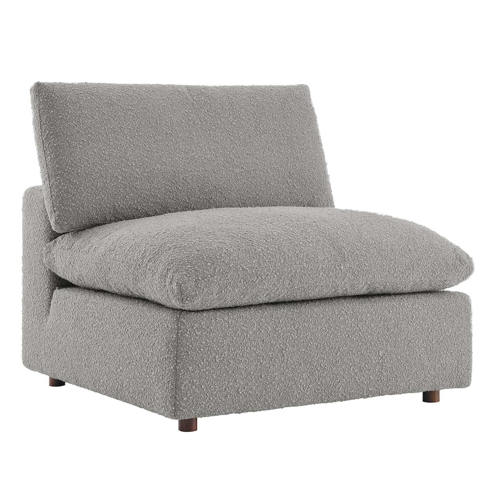 Modway Commix Down Filled Overstuffed Boucle Fabric Armless Chair FredCo