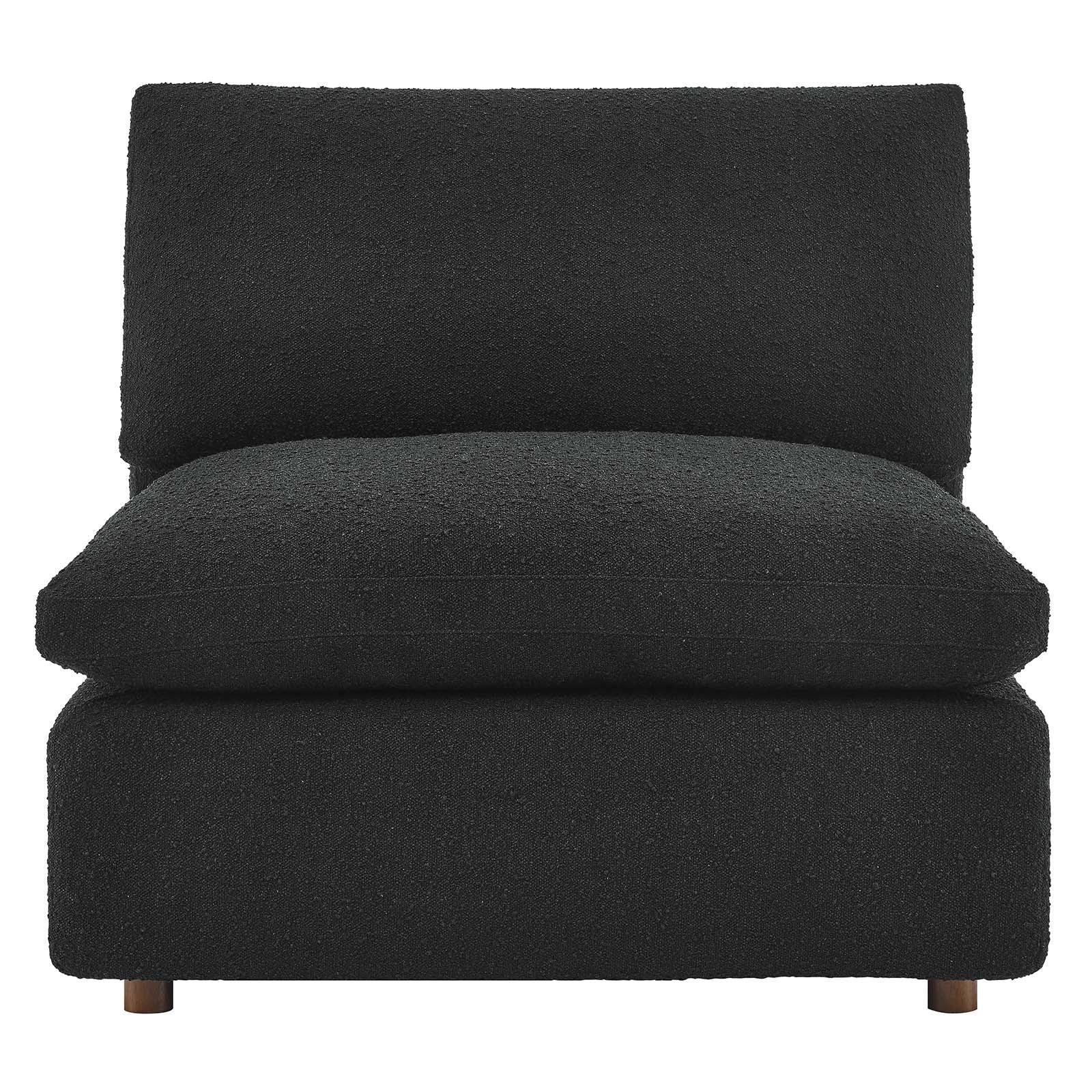 Modway Commix Down Filled Overstuffed Boucle Fabric Armless Chair FredCo