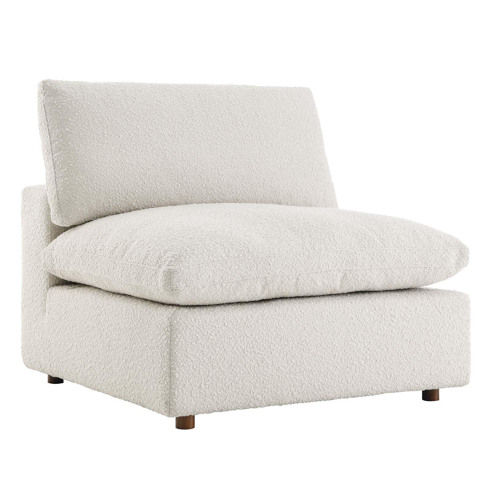 Modway Commix Down Filled Overstuffed Boucle Fabric Armless Chair FredCo