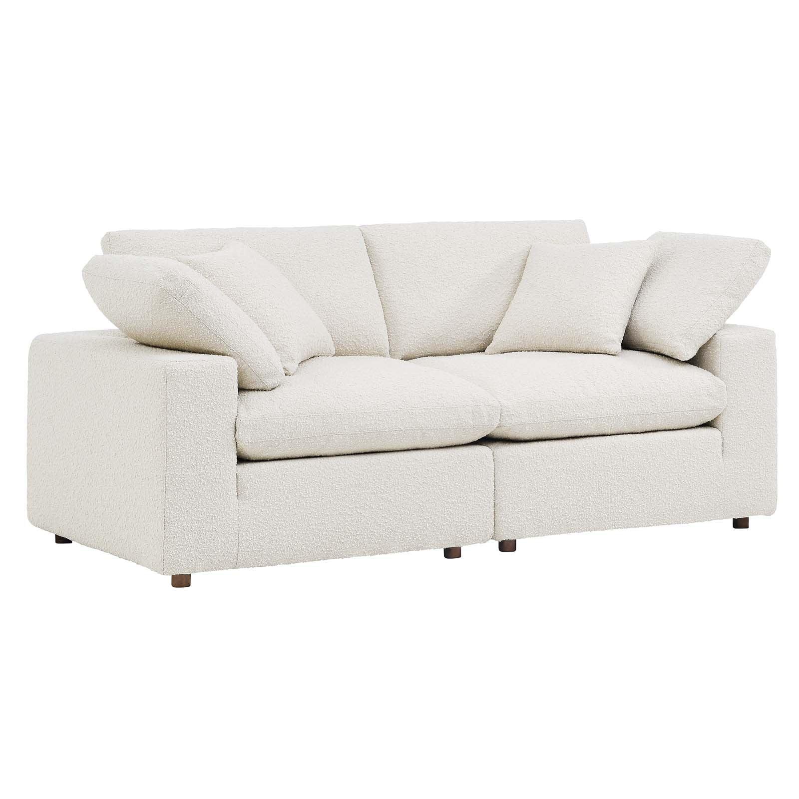 Modway Commix Down Filled Overstuffed Boucle Fabric Loveseat FredCo