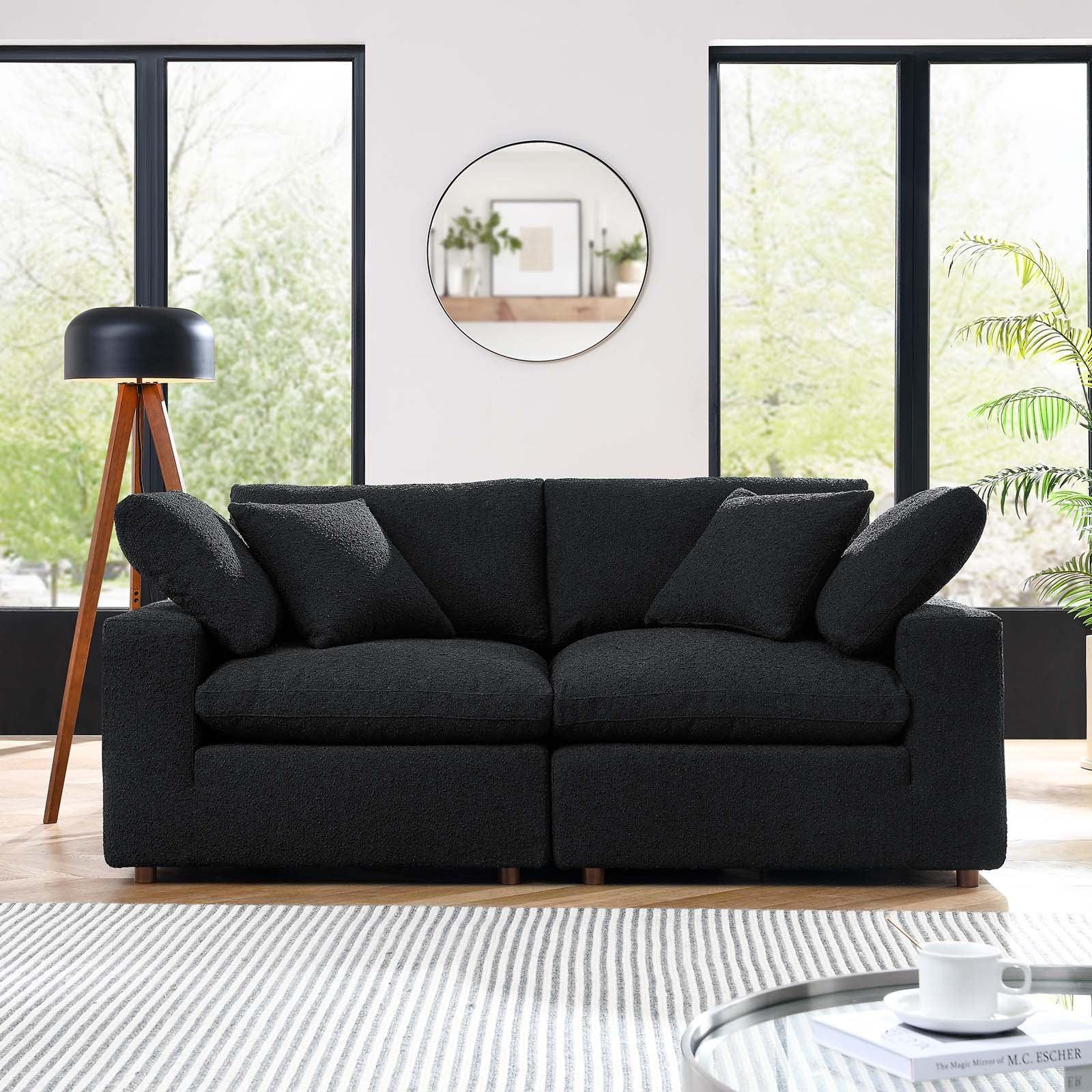 Modway Commix Down Filled Overstuffed Boucle Fabric Loveseat FredCo