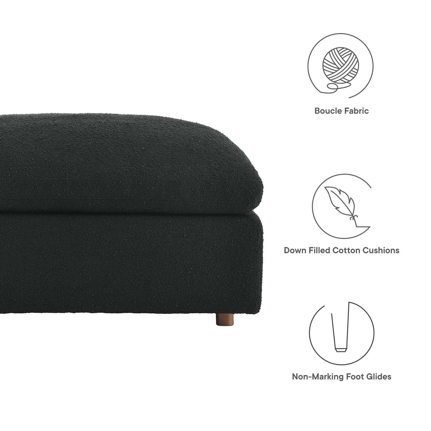 Modway Commix Down Filled Overstuffed Boucle Fabric Ottoman FredCo
