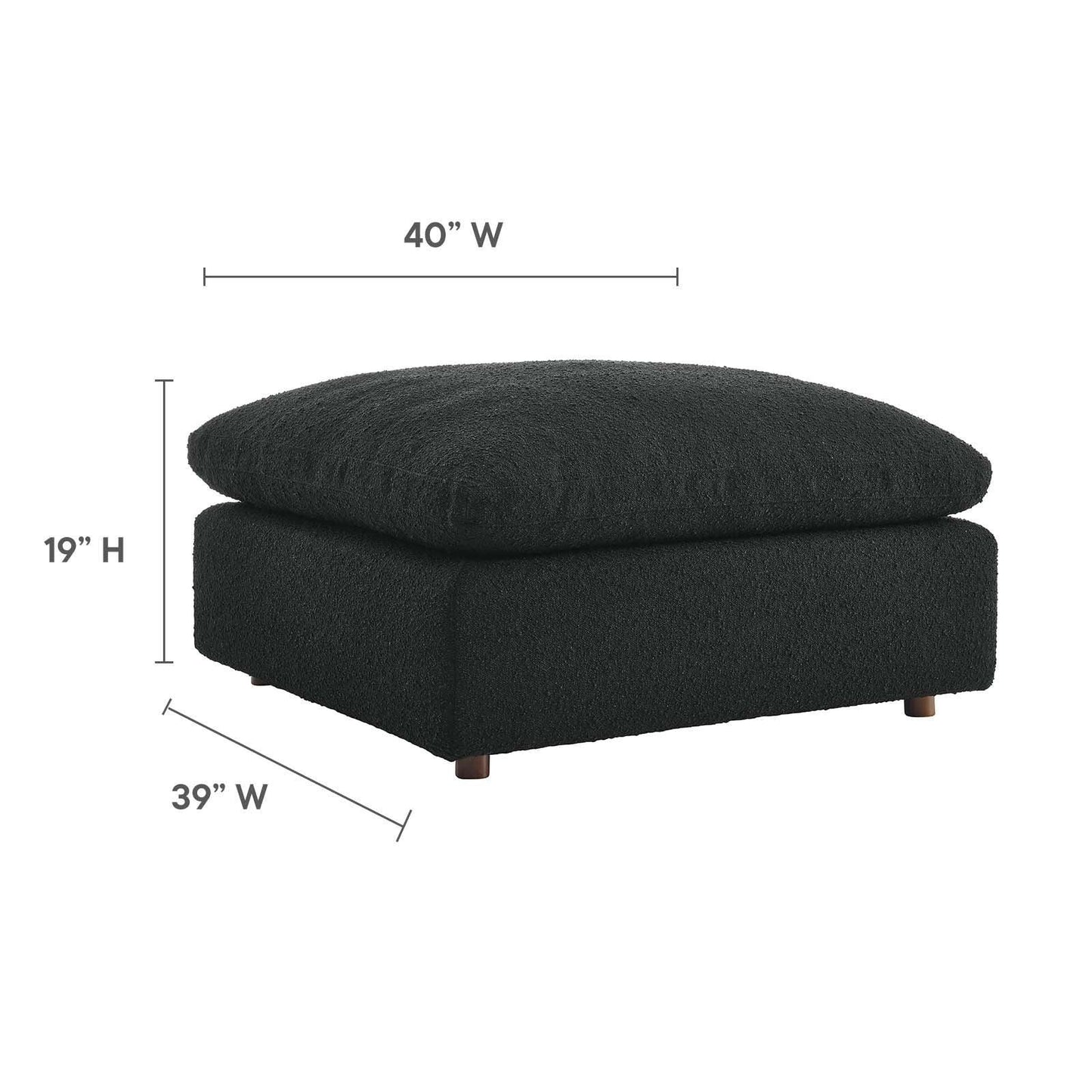 Modway Commix Down Filled Overstuffed Boucle Fabric Ottoman FredCo