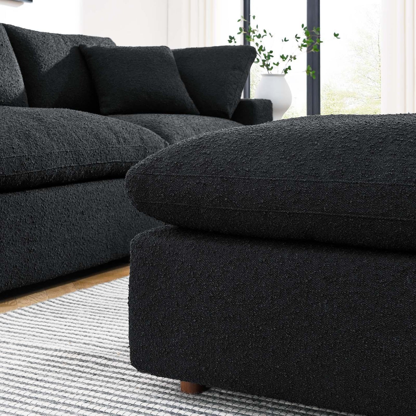 Modway Commix Down Filled Overstuffed Boucle Fabric Ottoman FredCo