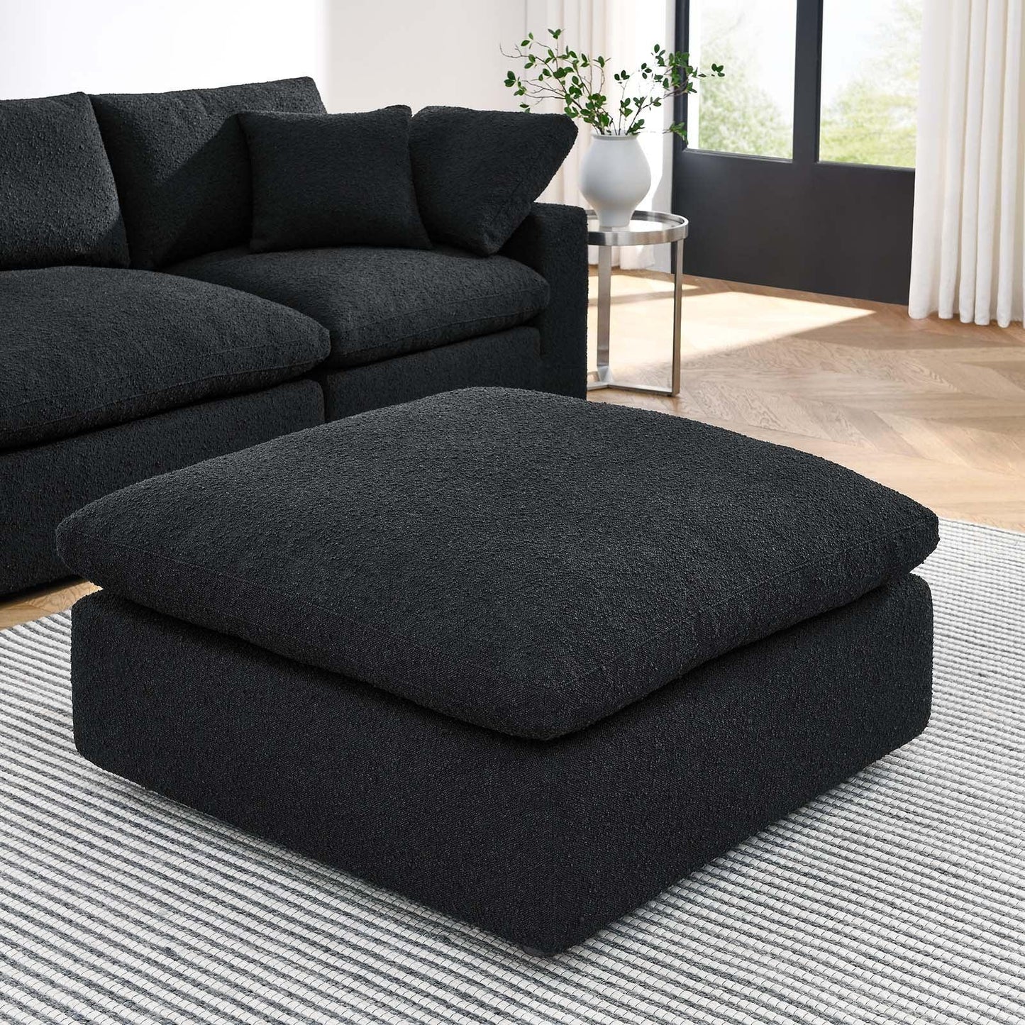 Modway Commix Down Filled Overstuffed Boucle Fabric Ottoman FredCo