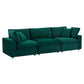 Modway Commix Down Filled Overstuffed Performance Velvet 3-Seater Sofa FredCo