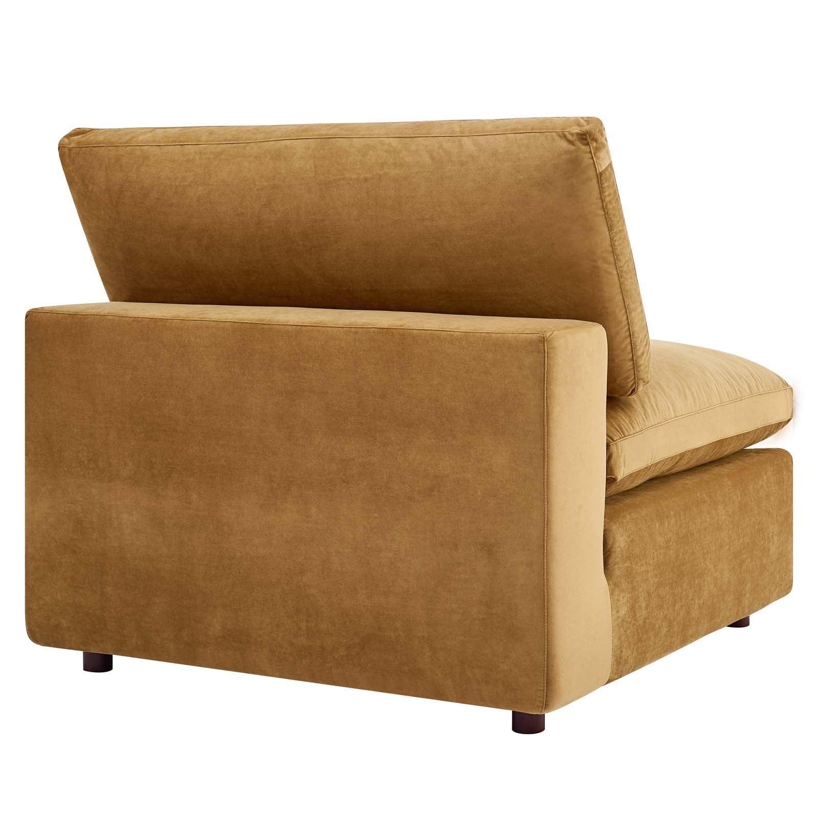 Modway Commix Down Filled Overstuffed Performance Velvet 4-Piece Sectional Sofa FredCo