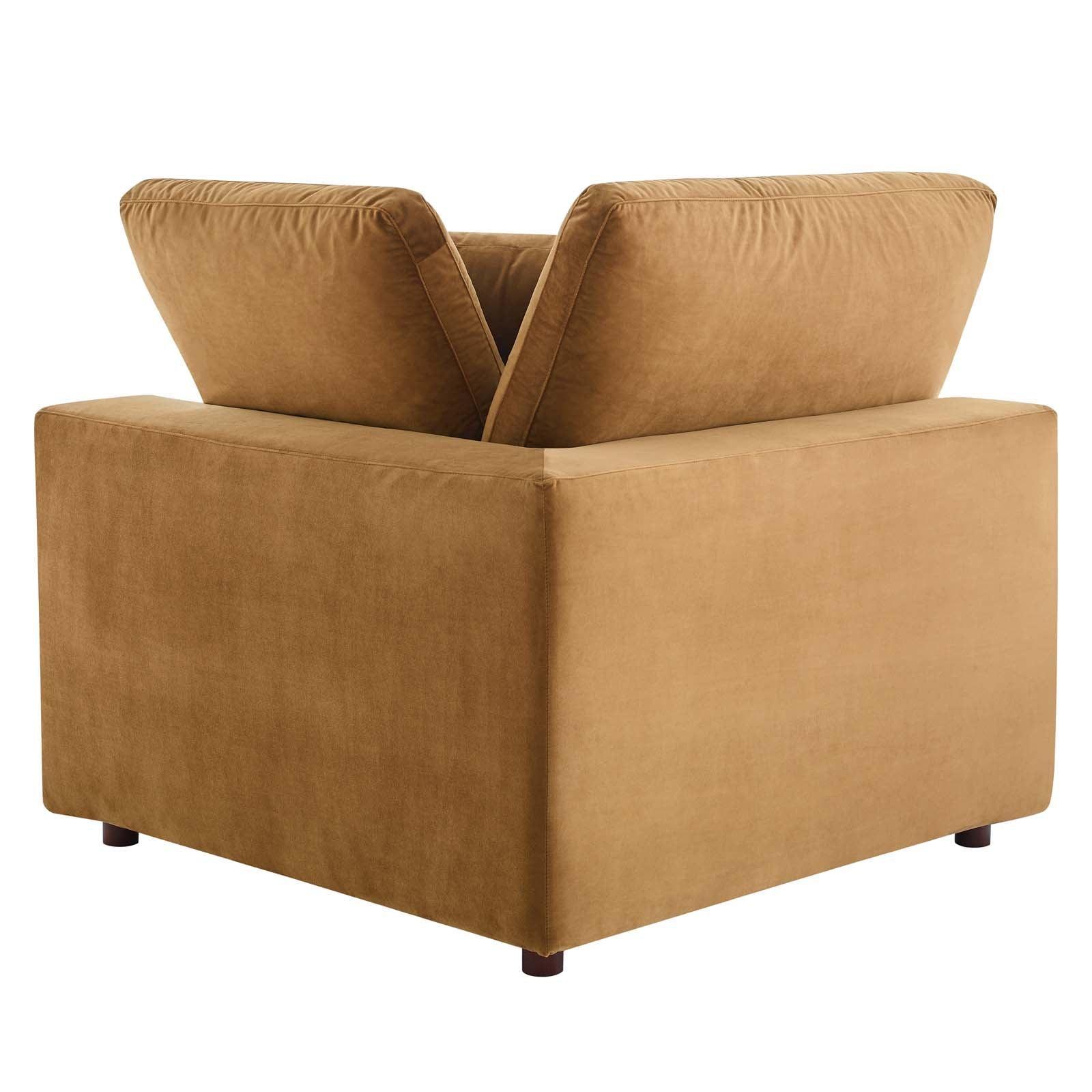 Modway Commix Down Filled Overstuffed Performance Velvet 4-Piece Sectional Sofa FredCo