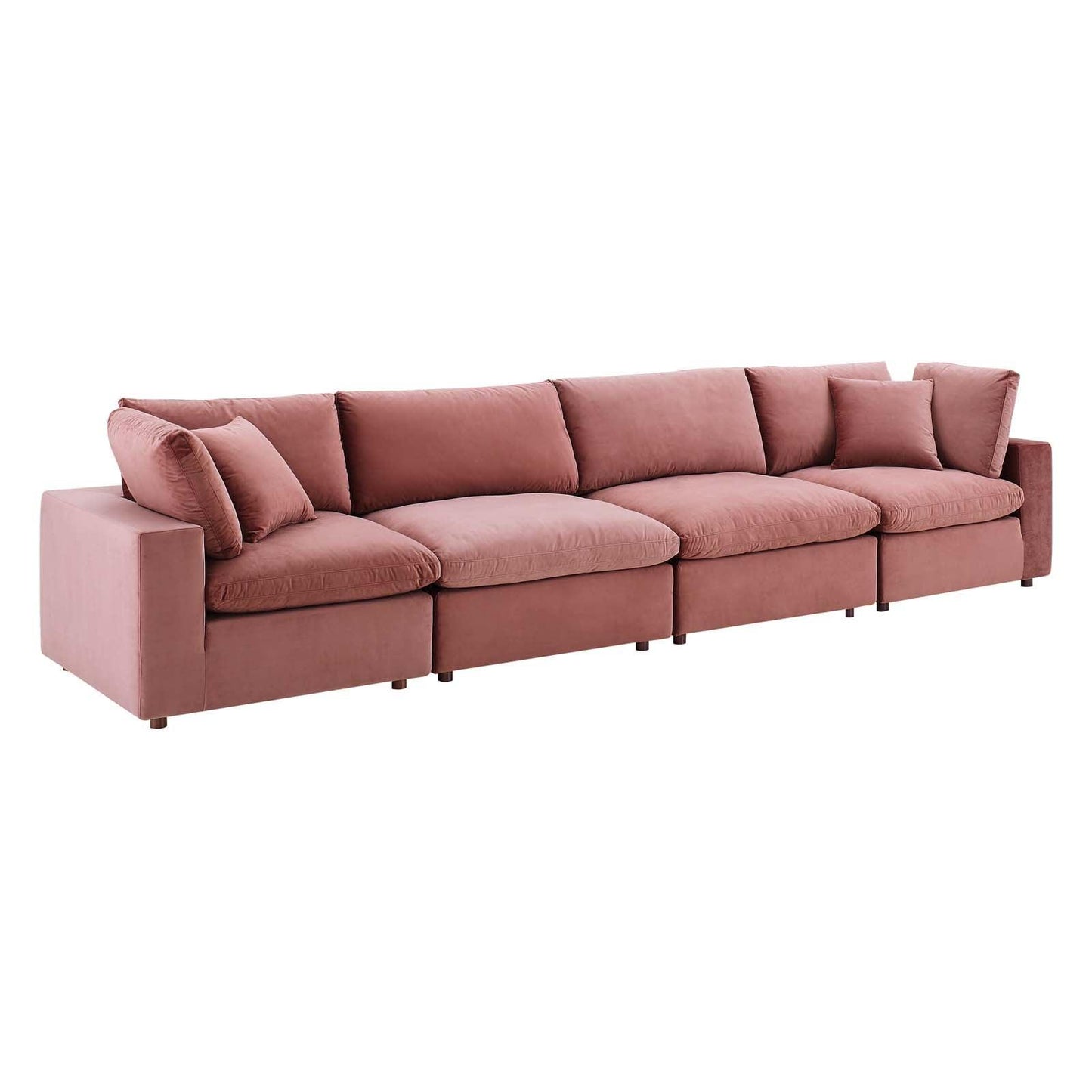Modway Commix Down Filled Overstuffed Performance Velvet 4-Seater Sofa FredCo