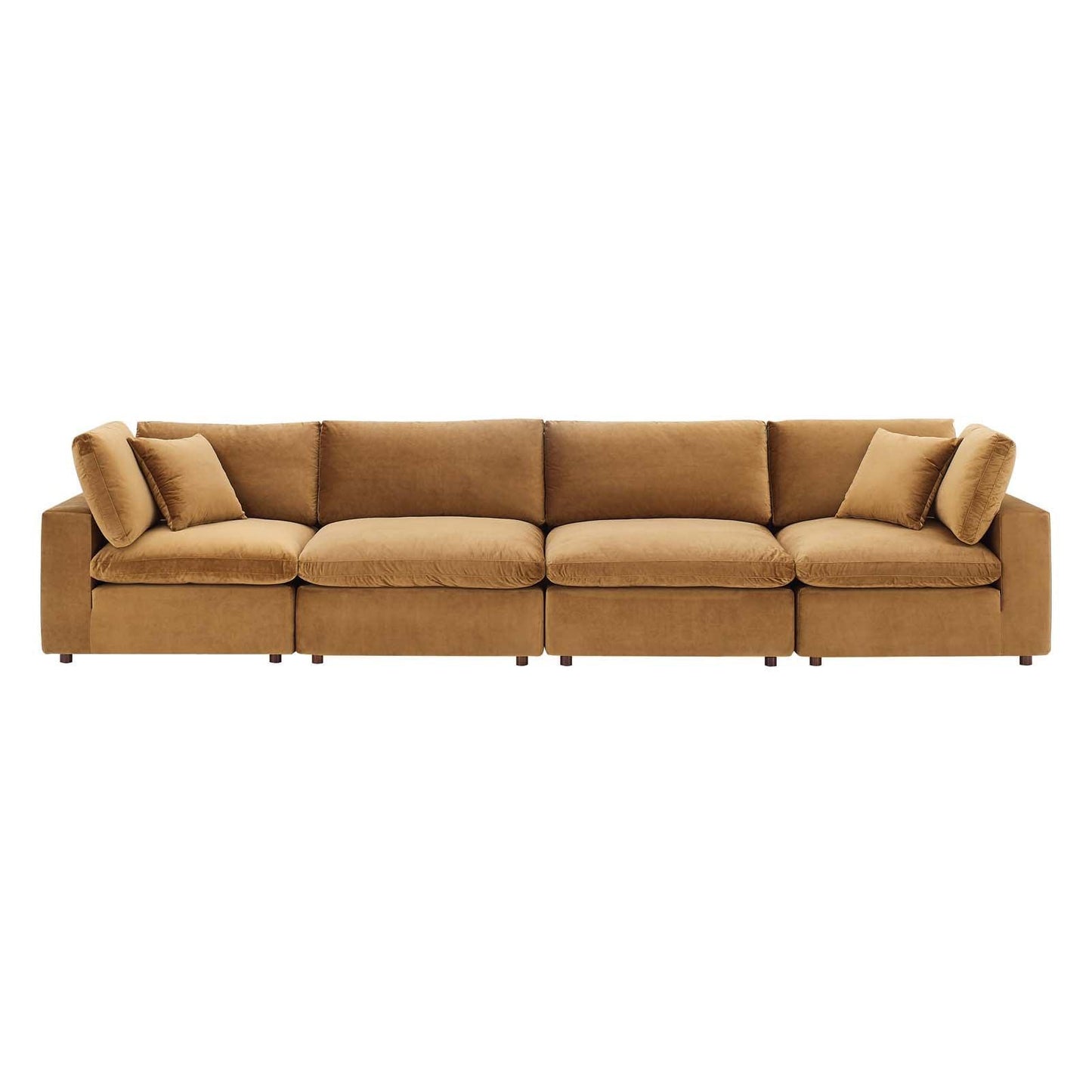 Modway Commix Down Filled Overstuffed Performance Velvet 4-Seater Sofa FredCo