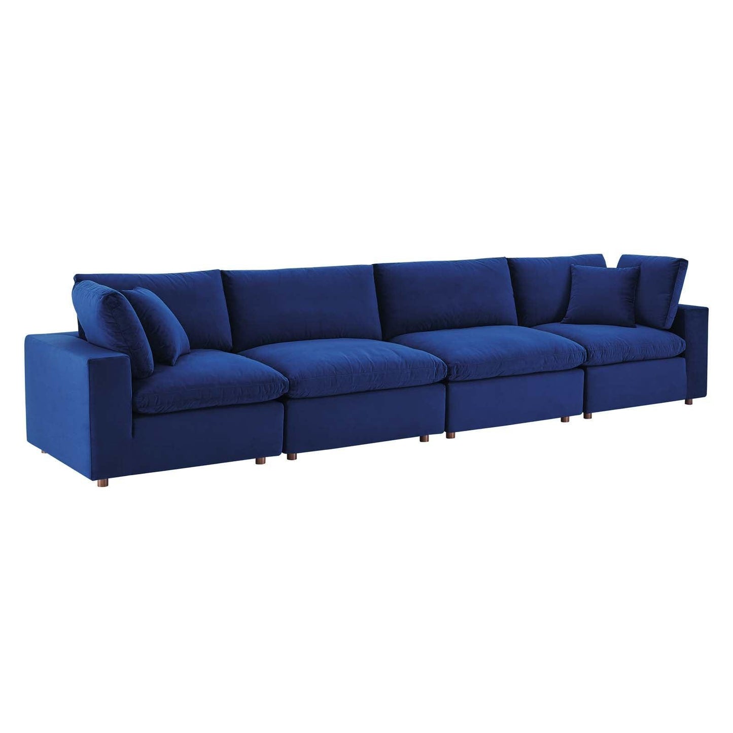 Modway Commix Down Filled Overstuffed Performance Velvet 4-Seater Sofa FredCo
