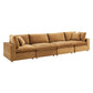 Modway Commix Down Filled Overstuffed Performance Velvet 4-Seater Sofa FredCo