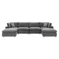 Modway Commix Down Filled Overstuffed Performance Velvet 6-Piece Sectional Sofa FredCo