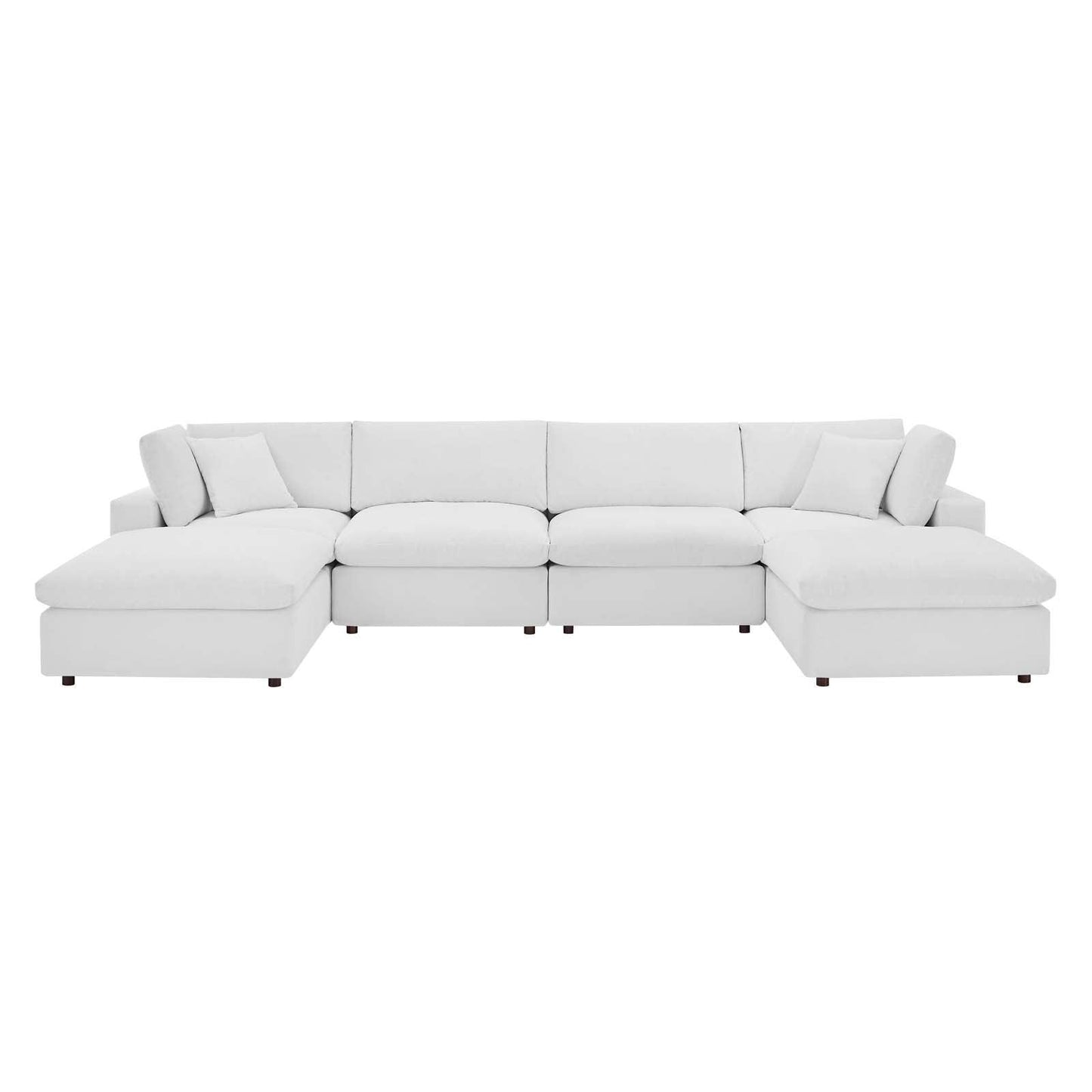 Modway Commix Down Filled Overstuffed Performance Velvet 6-Piece Sectional Sofa FredCo