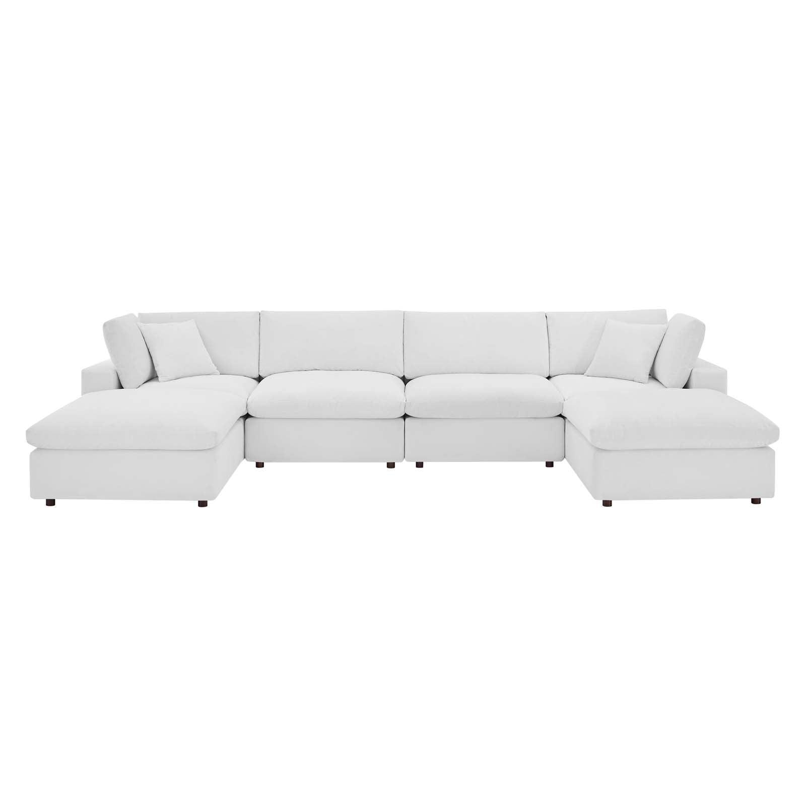 Modway Commix Down Filled Overstuffed Performance Velvet 6-Piece Sectional Sofa FredCo