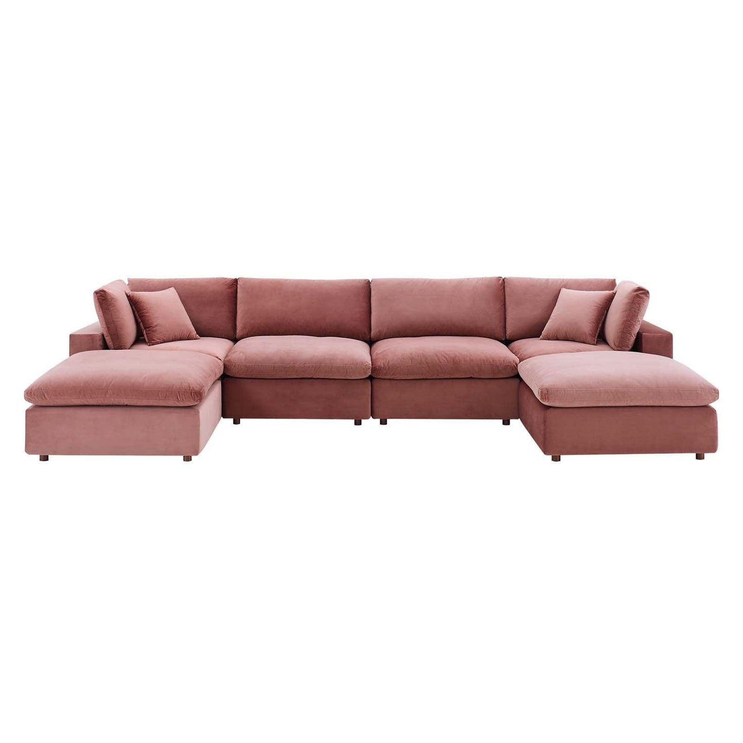 Modway Commix Down Filled Overstuffed Performance Velvet 6-Piece Sectional Sofa FredCo