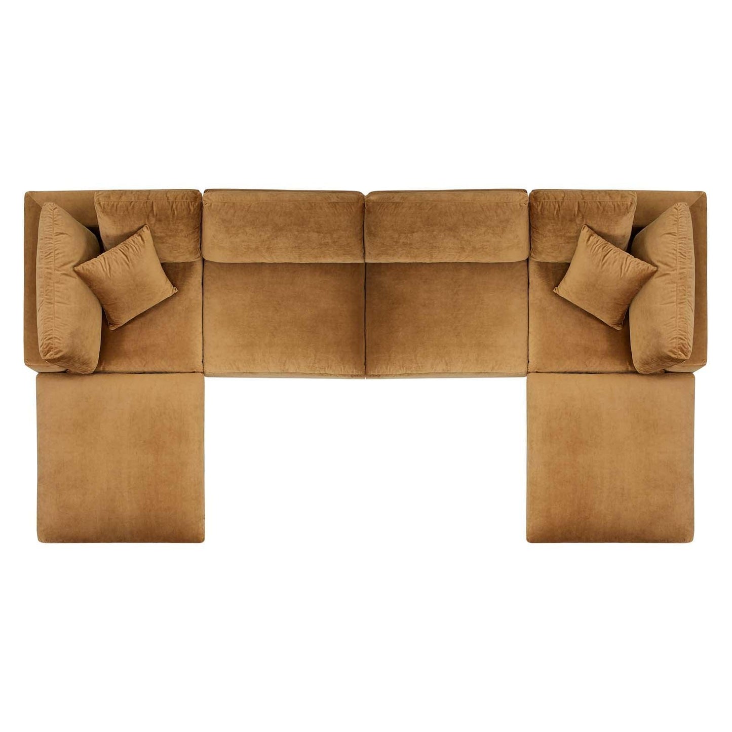 Modway Commix Down Filled Overstuffed Performance Velvet 6-Piece Sectional Sofa FredCo