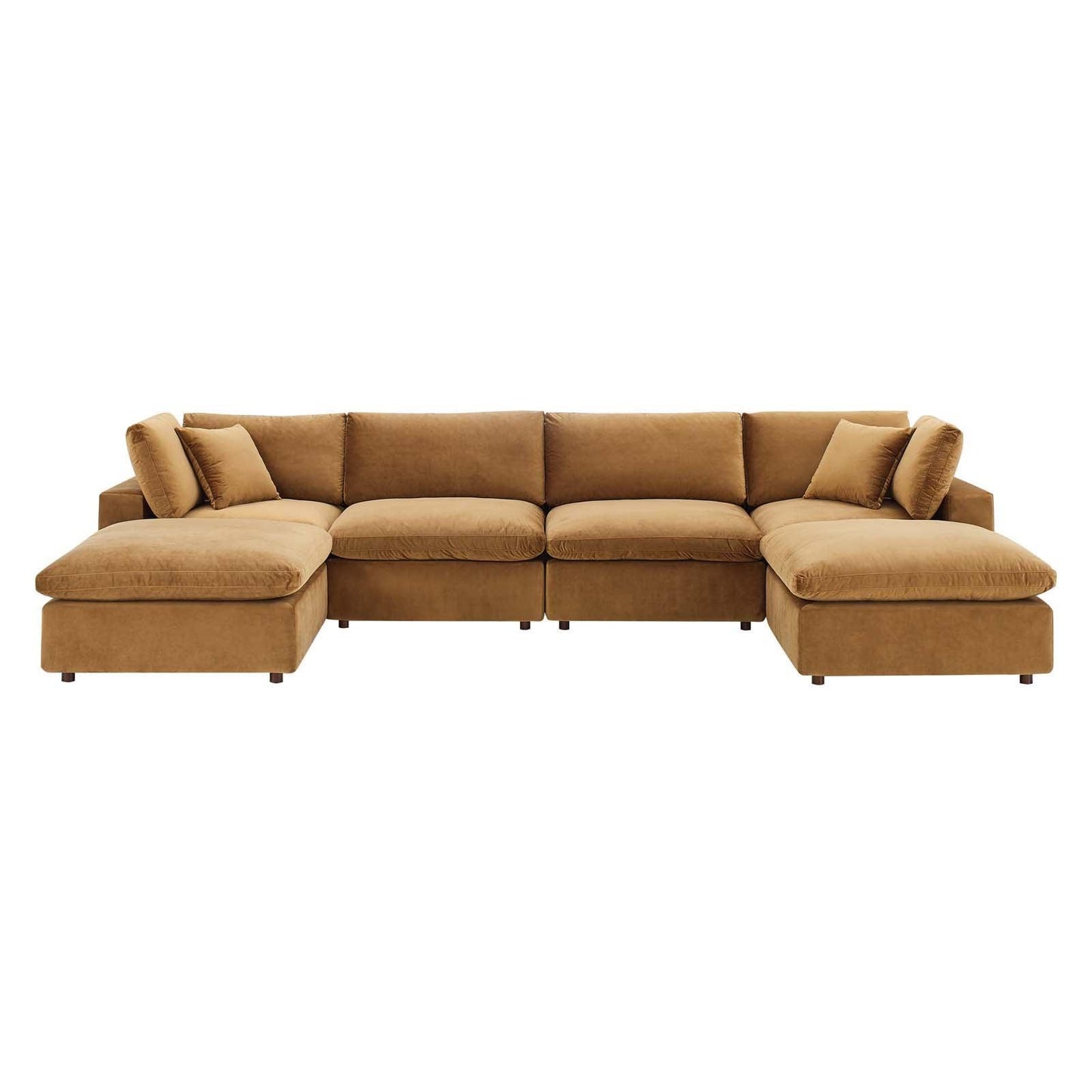Modway Commix Down Filled Overstuffed Performance Velvet 6-Piece Sectional Sofa FredCo