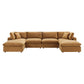 Modway Commix Down Filled Overstuffed Performance Velvet 6-Piece Sectional Sofa FredCo
