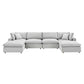 Modway Commix Down Filled Overstuffed Performance Velvet 6-Piece Sectional Sofa FredCo