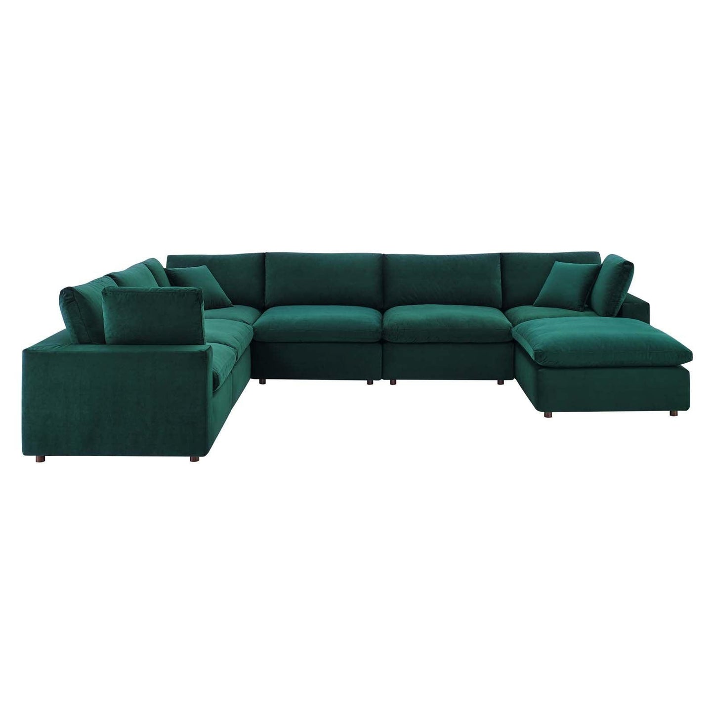 Modway Commix Down Filled Overstuffed Performance Velvet 7-Piece Sectional Sofa FredCo