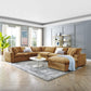 Modway Commix Down Filled Overstuffed Performance Velvet 7-Piece Sectional Sofa FredCo