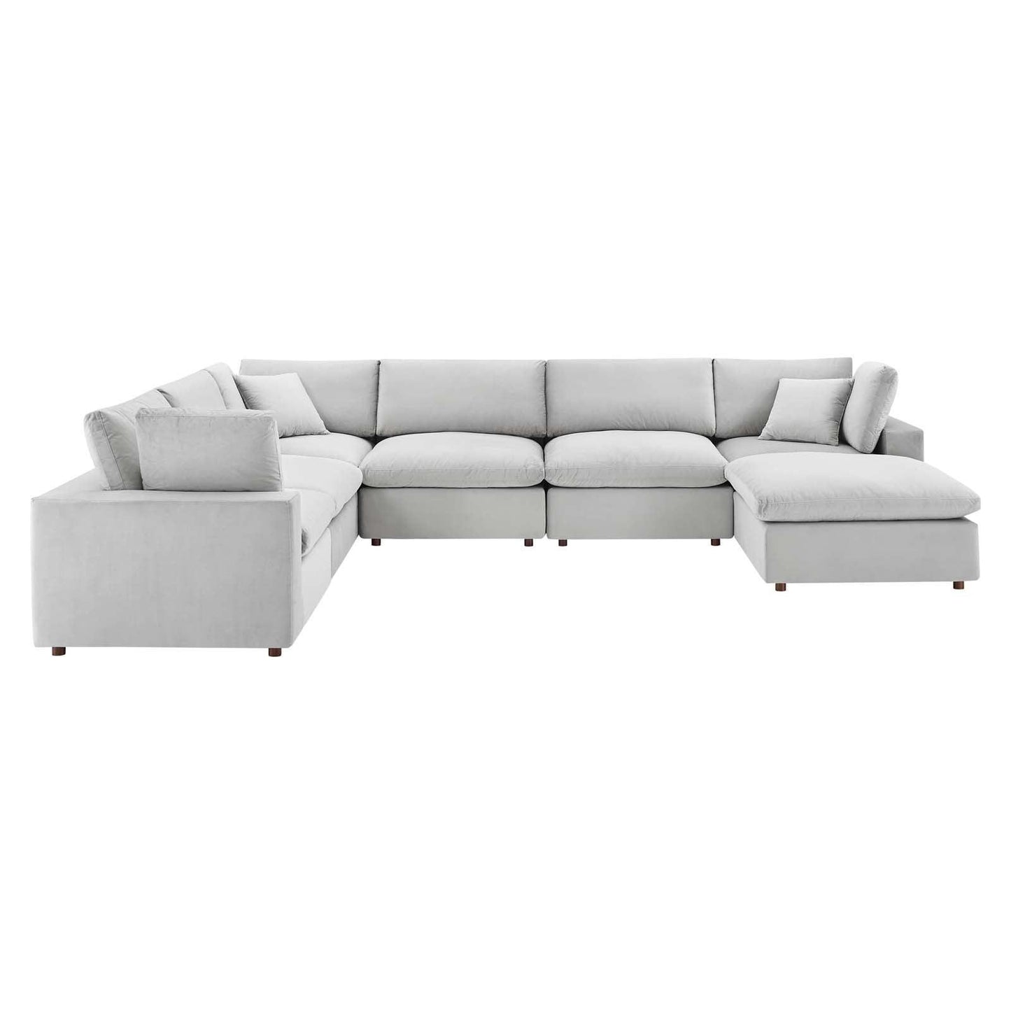 Modway Commix Down Filled Overstuffed Performance Velvet 7-Piece Sectional Sofa FredCo
