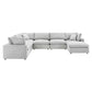 Modway Commix Down Filled Overstuffed Performance Velvet 7-Piece Sectional Sofa FredCo