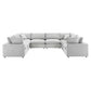 Modway Commix Down Filled Overstuffed Performance Velvet 	8-Piece Sectional Sofa FredCo