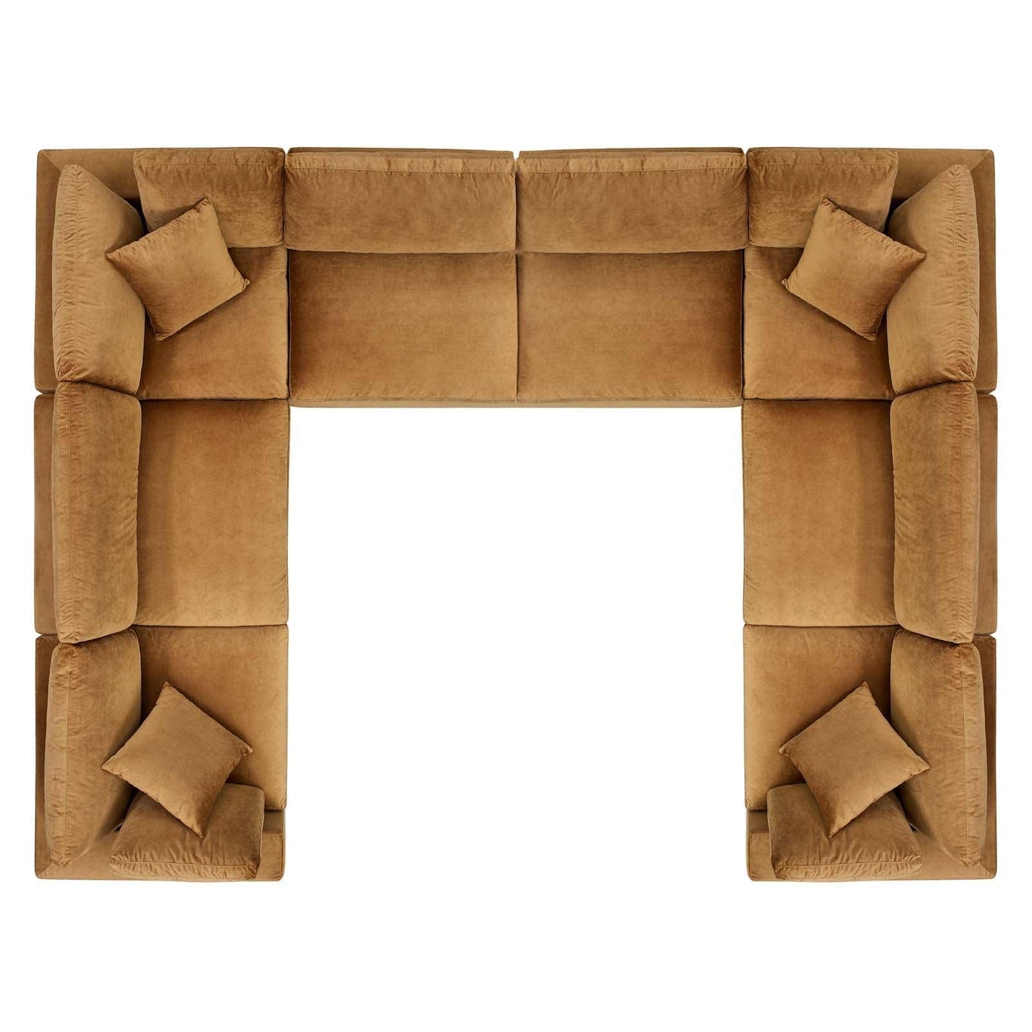 Modway Commix Down Filled Overstuffed Performance Velvet 	8-Piece Sectional Sofa FredCo