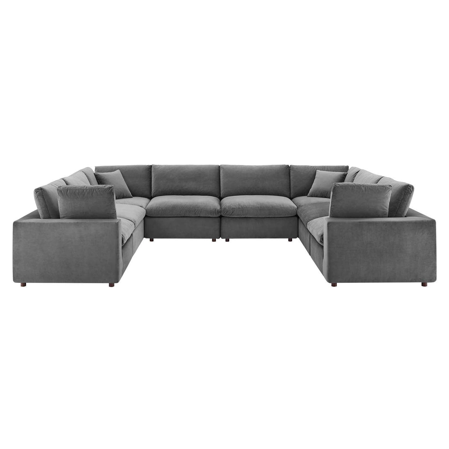 Modway Commix Down Filled Overstuffed Performance Velvet 	8-Piece Sectional Sofa FredCo