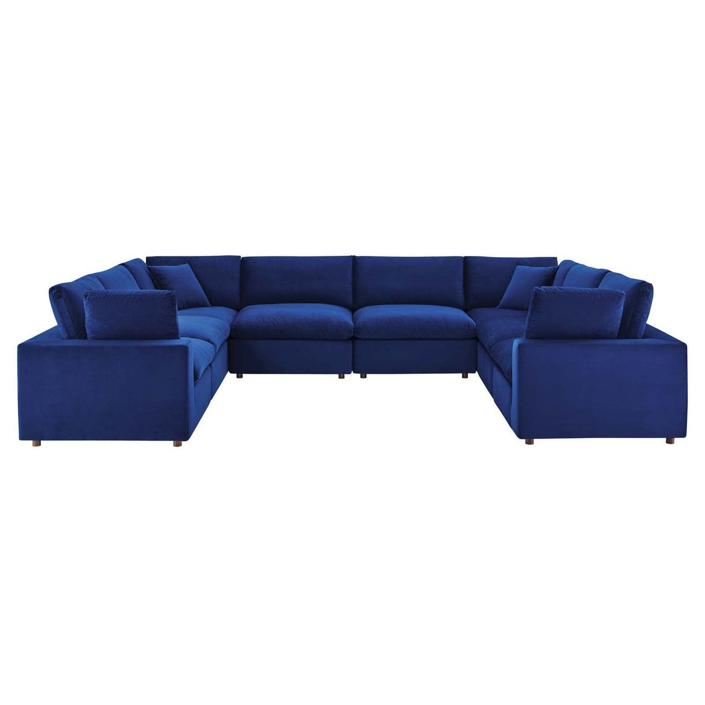 Modway Commix Down Filled Overstuffed Performance Velvet 	8-Piece Sectional Sofa FredCo