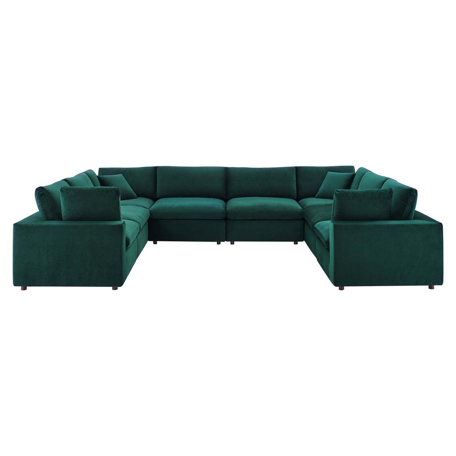 Modway Commix Down Filled Overstuffed Performance Velvet 	8-Piece Sectional Sofa FredCo