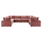 Modway Commix Down Filled Overstuffed Performance Velvet 	8-Piece Sectional Sofa FredCo
