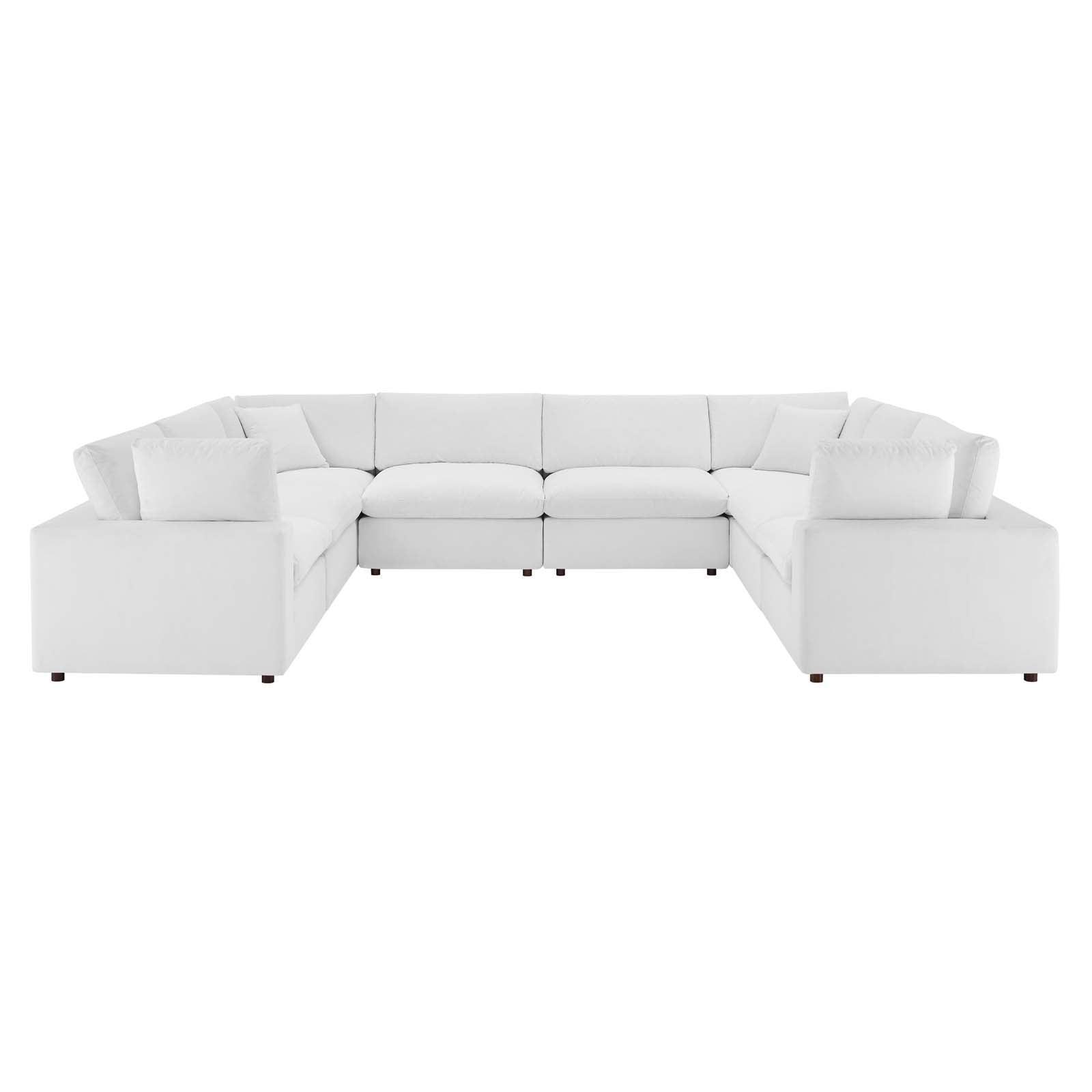 Modway Commix Down Filled Overstuffed Performance Velvet 	8-Piece Sectional Sofa FredCo
