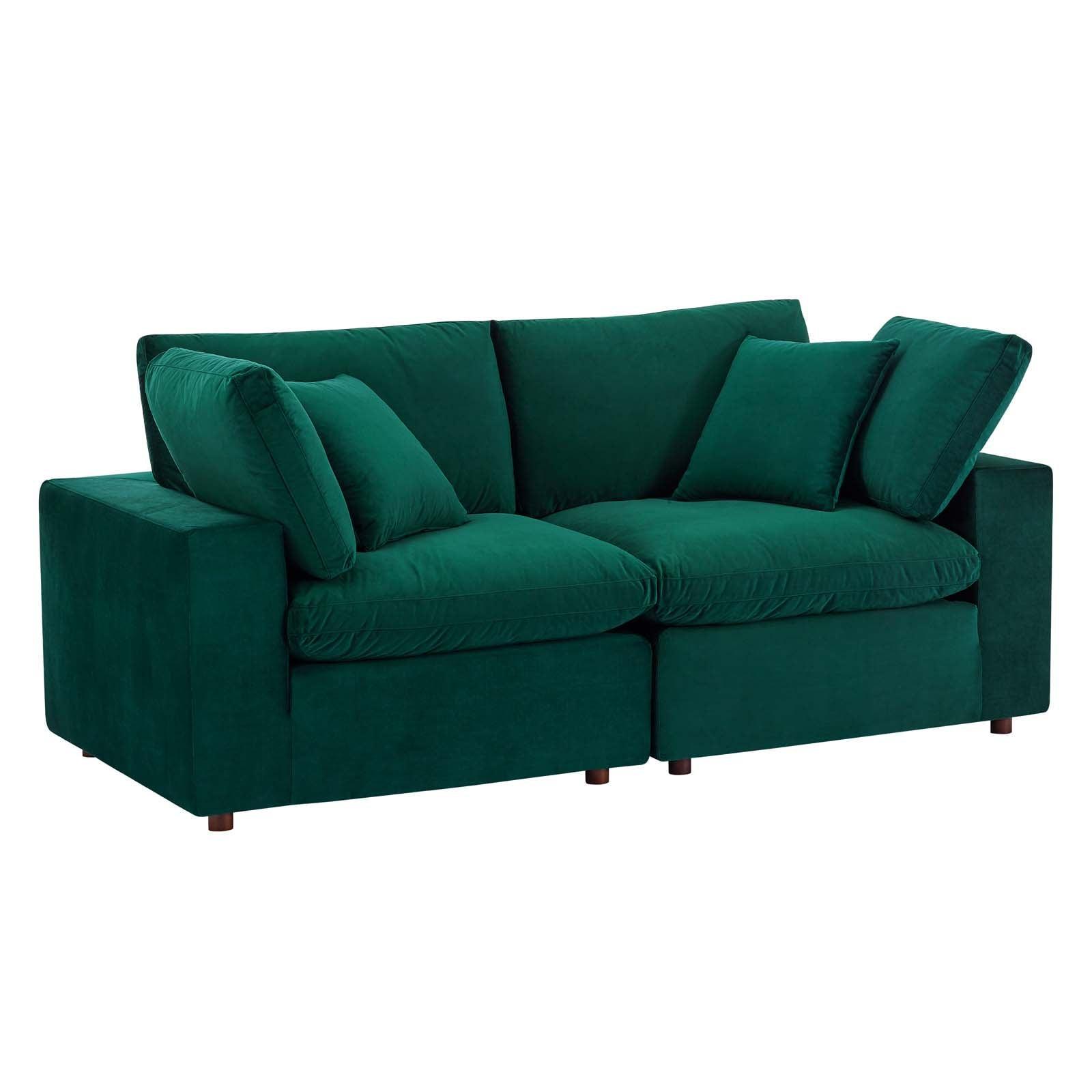 Modway Commix Down Filled Overstuffed Performance Velvet Loveseat FredCo